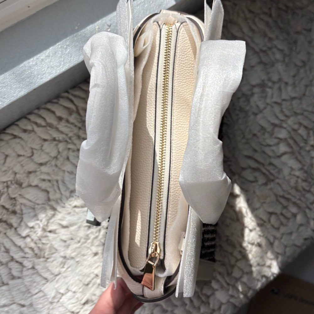 ♠️ KATE SPADE || Knott Raffia Tweed Medium Zip-top Satchel+dustbag, parchment - Picture 10 of 16